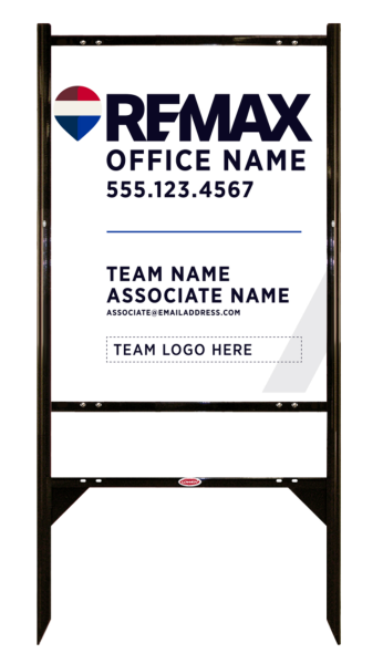 Reflective Angle Iron Frame and Associate Name, Team Name w Team Logo Sign Unit,  30h x 24w, .040 Aluminum